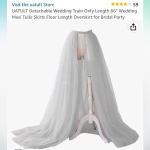 Tulle White Bridal Overskirt